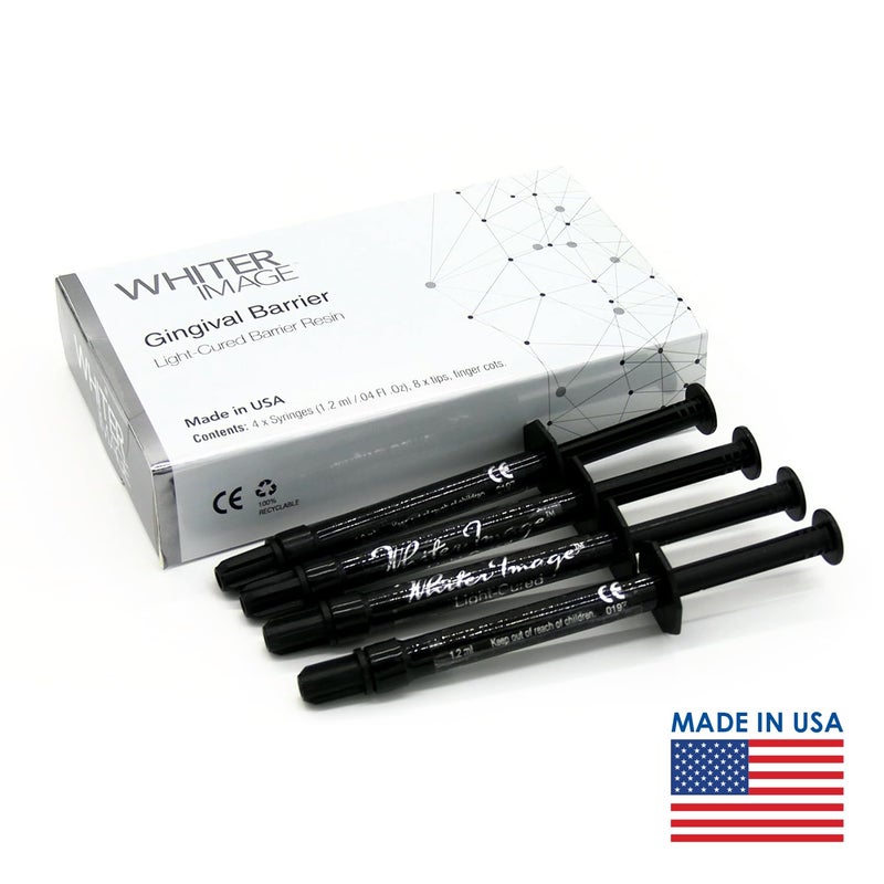Whiter Image Professional Dental Grade Gingival Barrier Syringe Kit - Easy Apply & Remove, Maximum Gum Protection for Teeth Whitening Procedures, Made in USA, Includes 4 Syringes & 8 Needles - Image 2